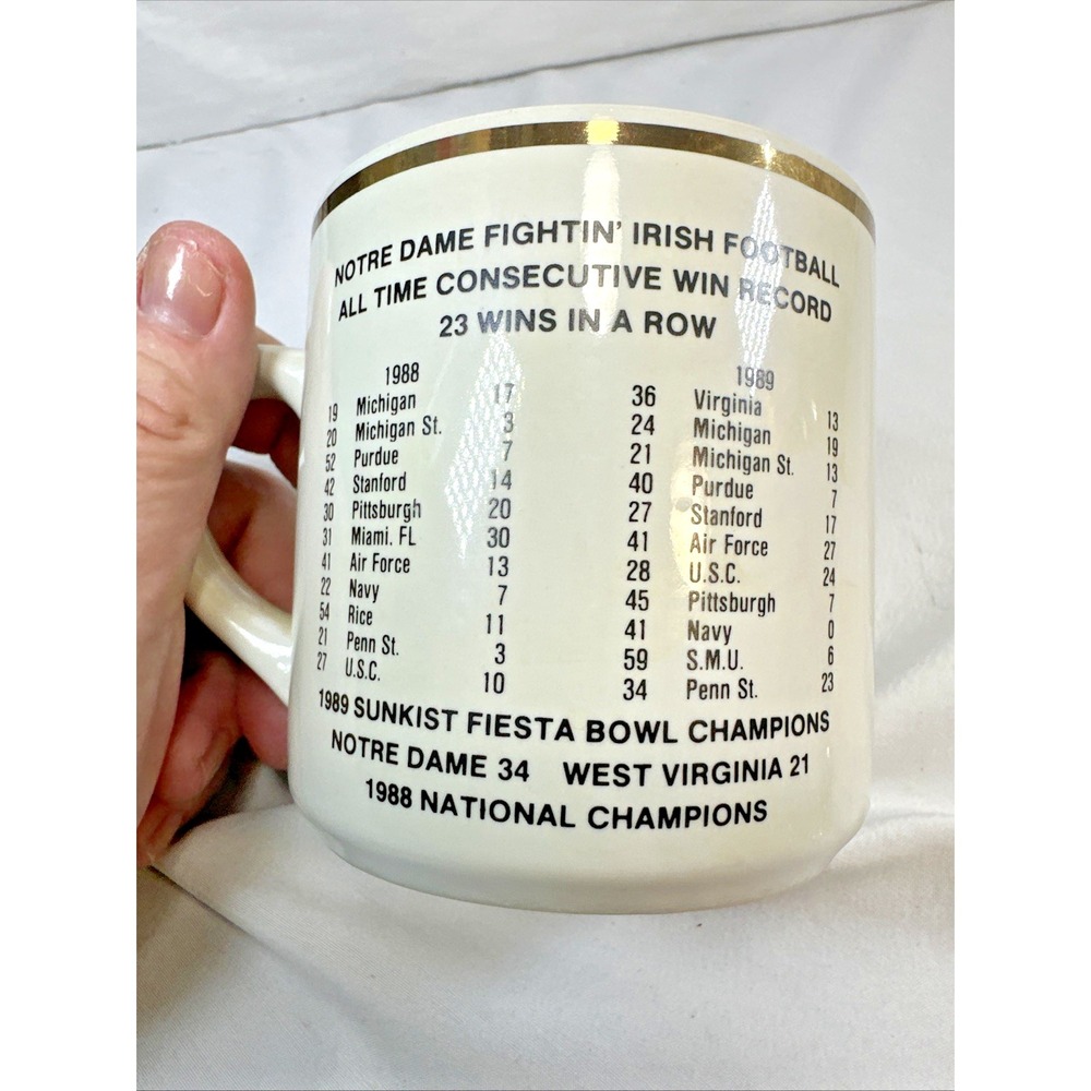 Notre Dame University Fightin Irish Stein Mug 1988 National Football Champions